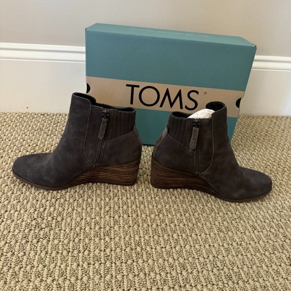 Tom’s Sadie Pavement Grey Suede Ankle Boots 7 - Picture 3 of 8